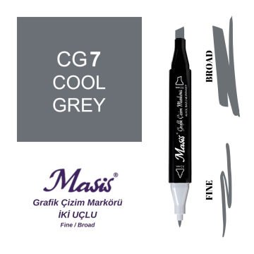 Masis Twin Çift Uçlu Marker Kalemi CG7 Cool Grey