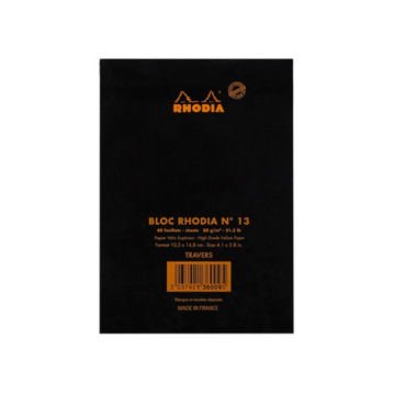 Rhodia Bloknot A6 Siyah 80gr Çizgili 80yp