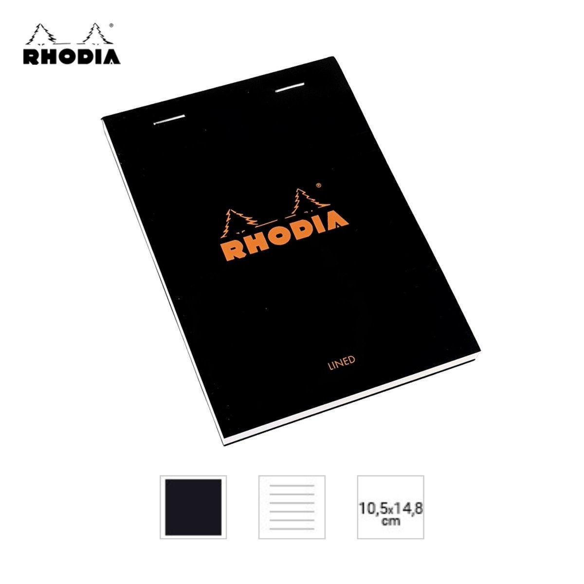 Rhodia Bloknot A6 Siyah 80gr Çizgili 80yp