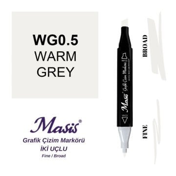 Masis Twin Çift Uçlu Marker Kalemi WG0.5 Warm Grey