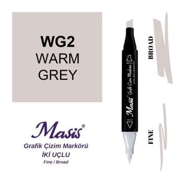 Masis Twin Çift Uçlu Marker Kalemi WG2 Warm Grey