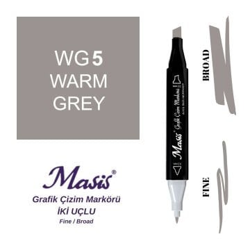 Masis Twin Çift Uçlu Marker Kalemi WG5 Warm Grey