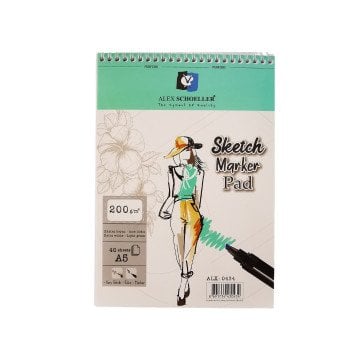 Alex Schoeller Sketch Marker Pad Eskiz Defteri 200gr A5 40yp Spiralli