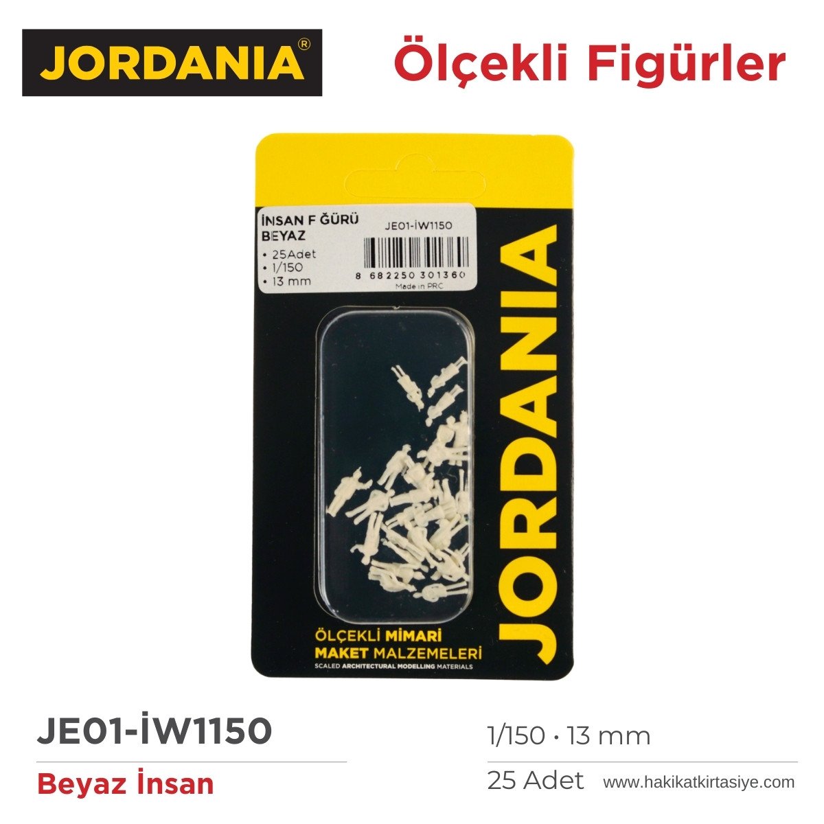 Jordania Maket Beyaz İnsan Figürü 1/150 13mm 25li