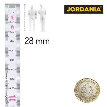 Jordania Maket Beyaz İnsan Figürü 1/75 28mm 25li