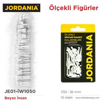 Jordania Maket Beyaz İnsan Figürü 1/50 36mm 10lu