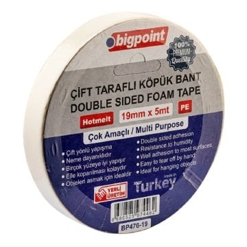 Bigpoint Çift Taraflı Köpük Bant 19mmx5m