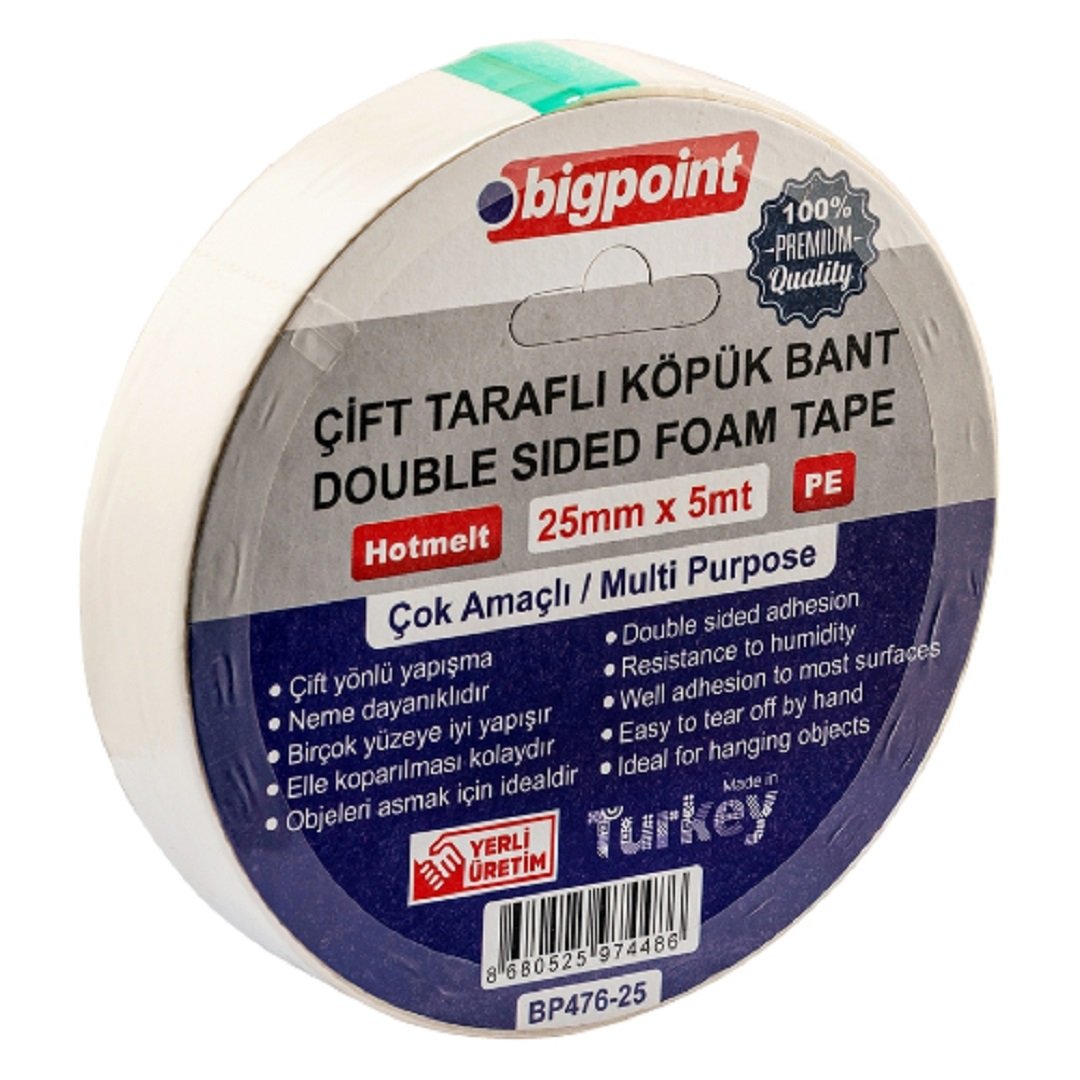 Bigpoint Çift Taraflı Köpük Bant 25mmx5m