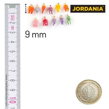 Jordania Maket Boyalı İnsan Figürü Oturan 1/150 9mm 12li