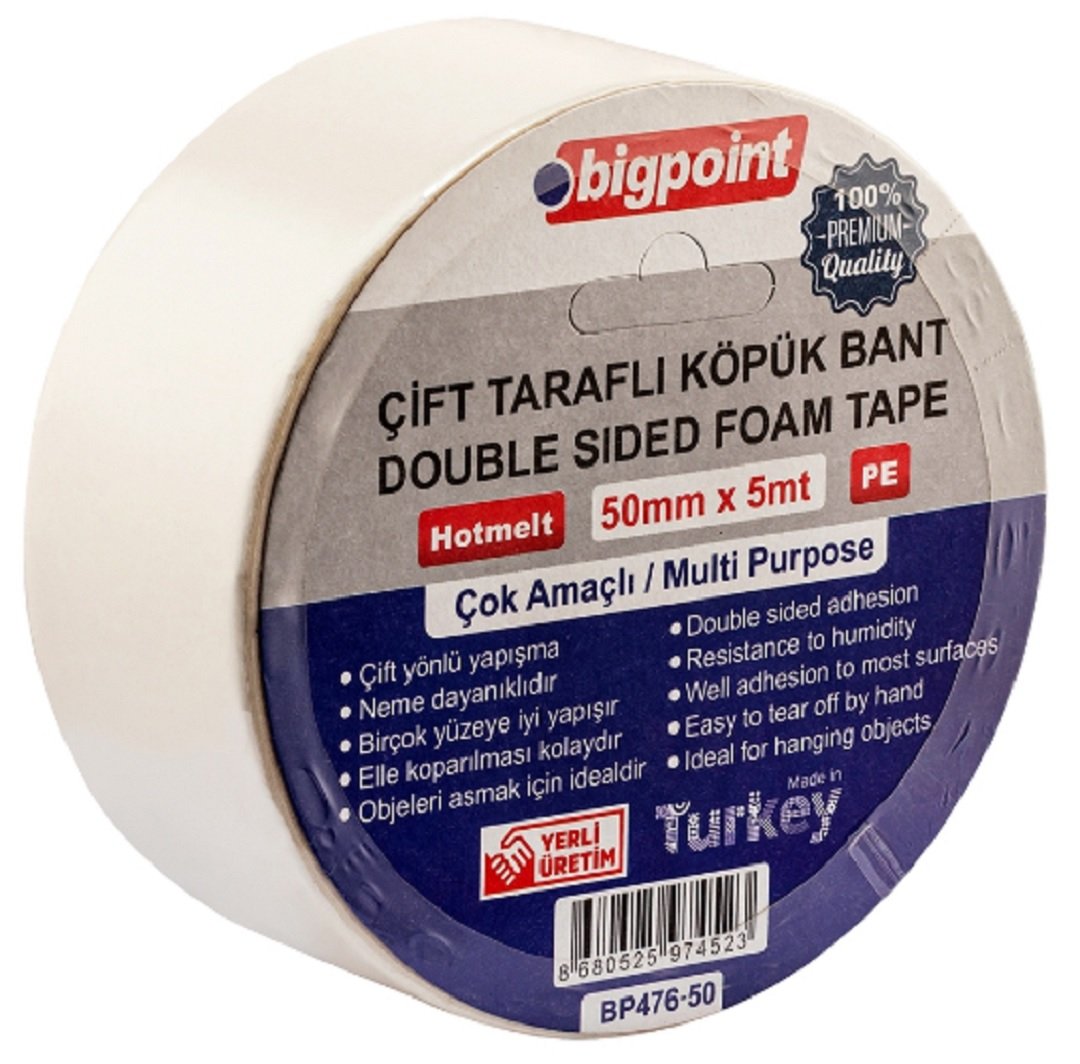 Bigpoint Çift Taraflı Köpük Bant 50mmx5m