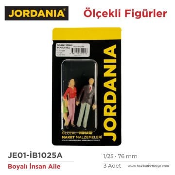 Jordania Maket Boyalı İnsan Figürü Aile 1/25 76mm 3lü