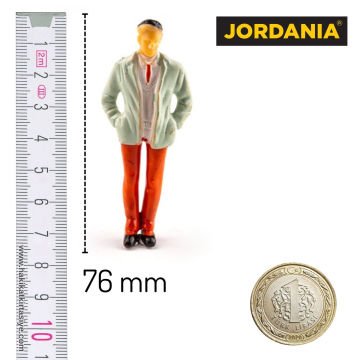 Jordania Maket Boyalı İnsan Figürü Erkek 1/25 76mm 2li