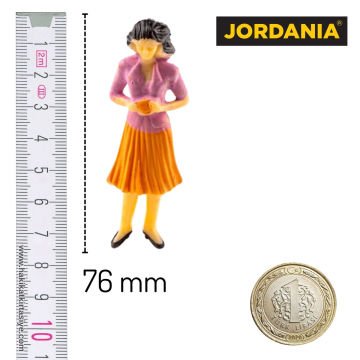Jordania Maket Boyalı İnsan Figürü Kadın 1/25 76mm 2li