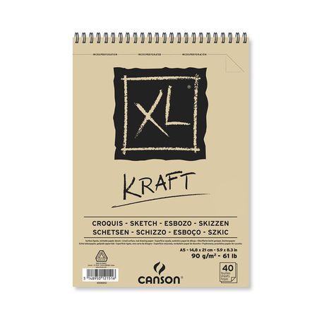 Canson XL Kraft Spiralli Eskiz Defteri A5 90gr 40 Yaprak