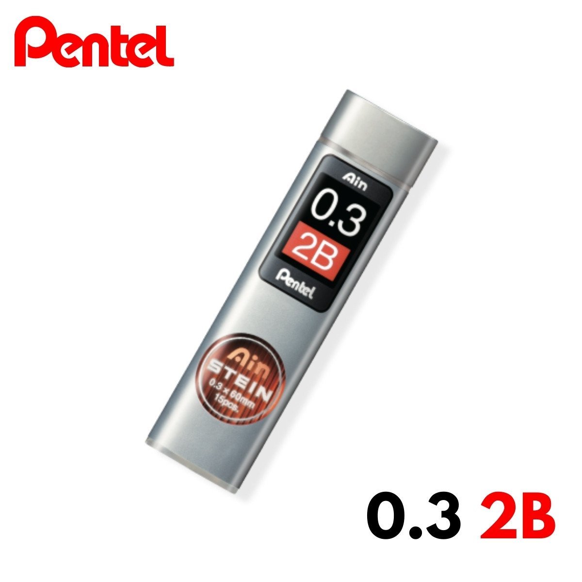 Pentel Ain Stein Kalem Ucu Hi-Polymer 0,3mm 2B 15 Adetlik Tüp