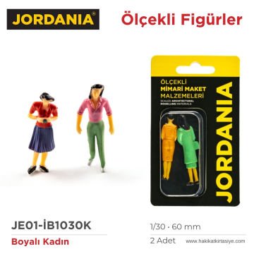 Jordania Maket Boyalı İnsan Figürü Kadın 1/30 60mm 3lü