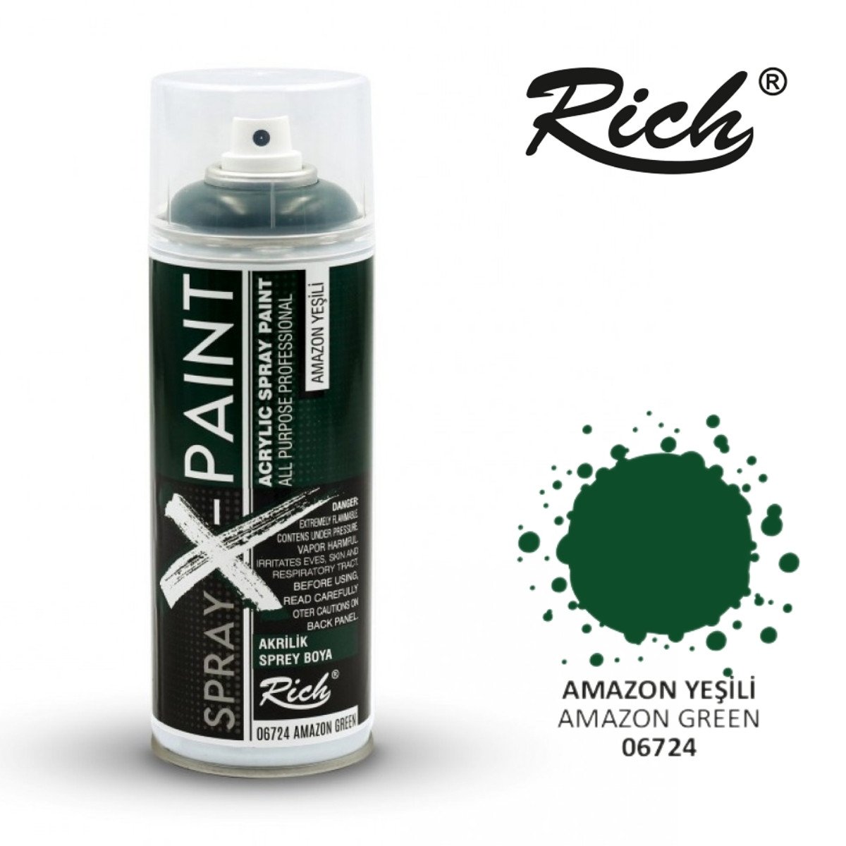 Rich X Paint Sprey Boya 400ml 06724 Amazon Yeşili