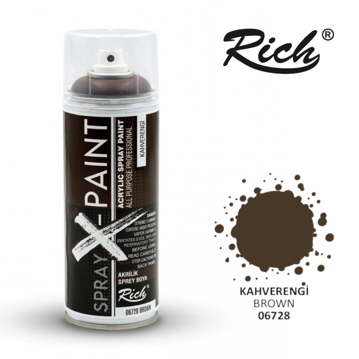 Rich X Paint Sprey Boya 400ml 06728 Kahverengi