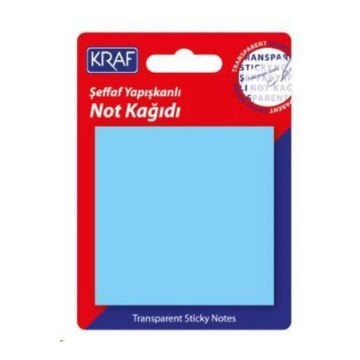 Kraf Yapışkanlı Not Kağıdı 76x76mm 50yp Şeffaf Mavi 7676TR