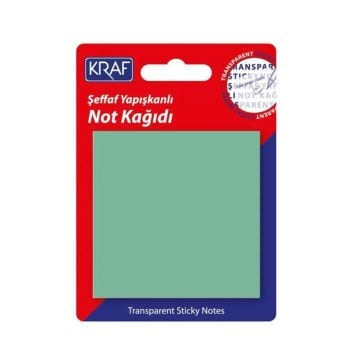 Kraf Yapışkanlı Not Kağıdı 76x76mm 50yp Şeffaf Yeşil 7676TR