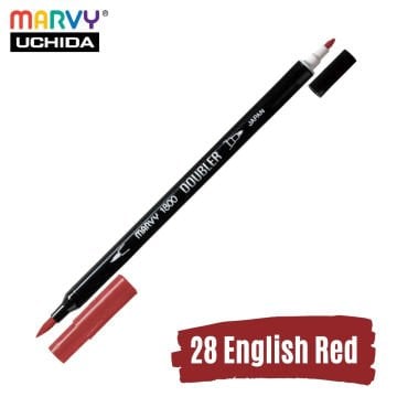 Marvy Artist Brush Pen 1800 Çift Taraflı Firça Uçlu Kalem 28 English Red