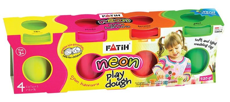 Fatih Oyun Hamuru 4 Renk (Neon) (4*130=520gr)