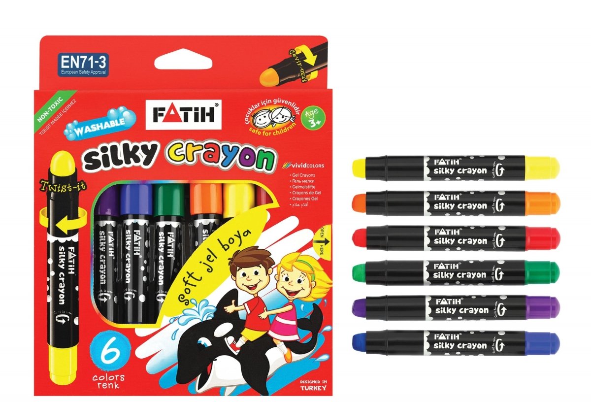 Fatih Jel Silky Crayon 6 Renk Çevirmeli Mekanizmalı