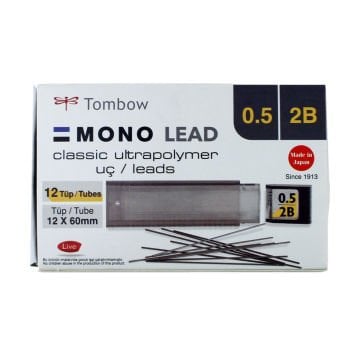 Tombow Mono Lead Kalem Ucu 0,5mm 2B 12li Tüp-12 Adet