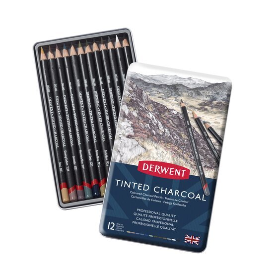 Tinted Charcoal Pencil 12 li Teneke Kutu