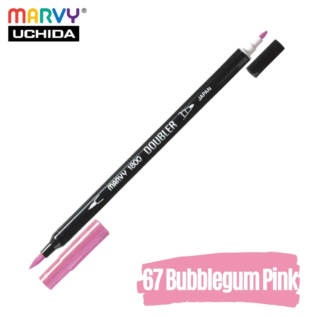 Marvy Artist Brush Pen 1800 Çift Taraflı Firça Uçlu Kalem 67 Bubblegum Pink