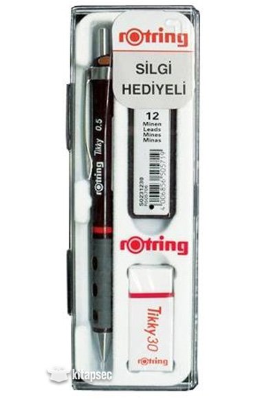 Rotring Tikky Grafik Teknik Çizim Kalemi Silgi Hediyeli Set 0.5mm Siyah