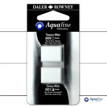 Daler Rowney Aquafine 2li Sulu Boya Tableti 009 Titanium White - 001 Chinese White