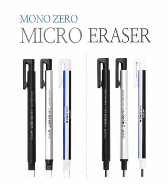 Tombow Mono Zero 2.3mm Yuvarlak Uç Kalem Silgi Gümüş