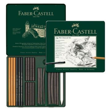 Faber Castell Pitt İşlenmiş Kömür Seti 24lü