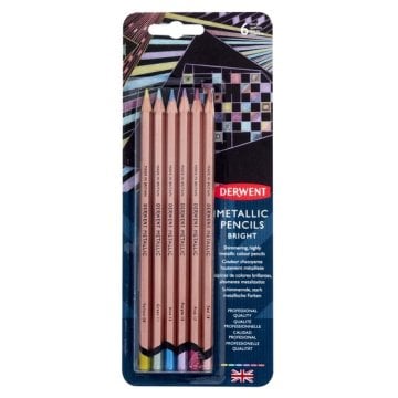 Derwent Metalik Renkli Boya Kalemi 6lı Blister Bright