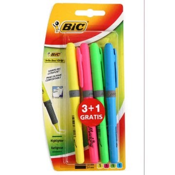 Bic Brite Liner Grip Fosforlu Kalem 4lü