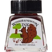 Winsor Newton Drawing Ink Çini Mürekkebi 14ml 074 Burnt Sienna