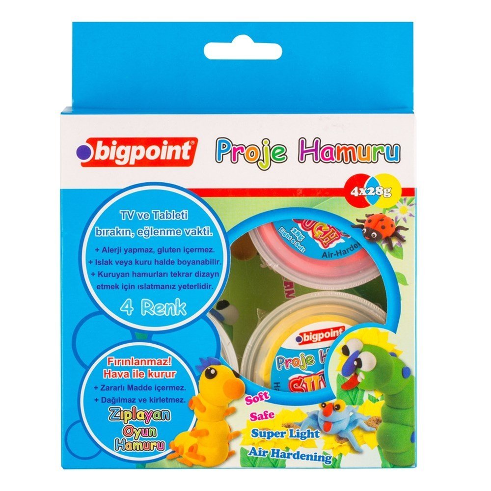 Bigpoint Sanat Kil Proje Hamuru 4 Renk x 28gr