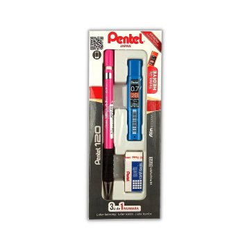 Pentel 120 A3 DX Mekanik Kurşun Kalem 3lü Set 0.7mm Pembe