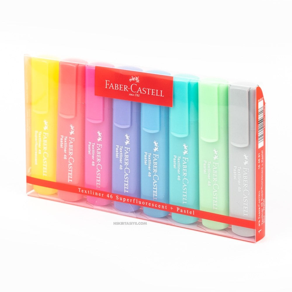 Faber Castell 8 Renk Textliner 46 Pastel İşaretleme Kalem Seti