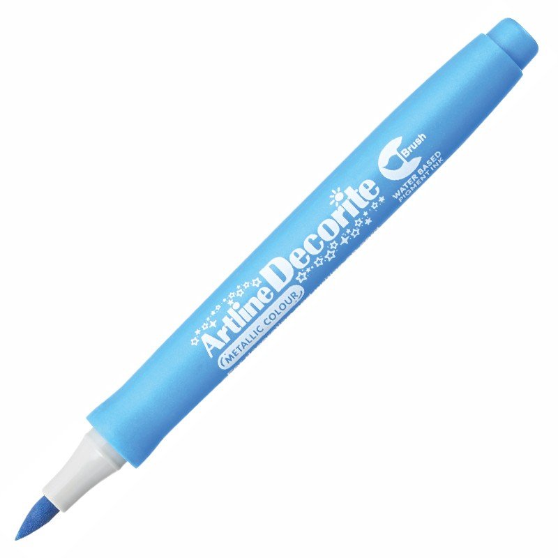 Artline Decorite Marker Kalem Fırça Uçlu Metallic Blue