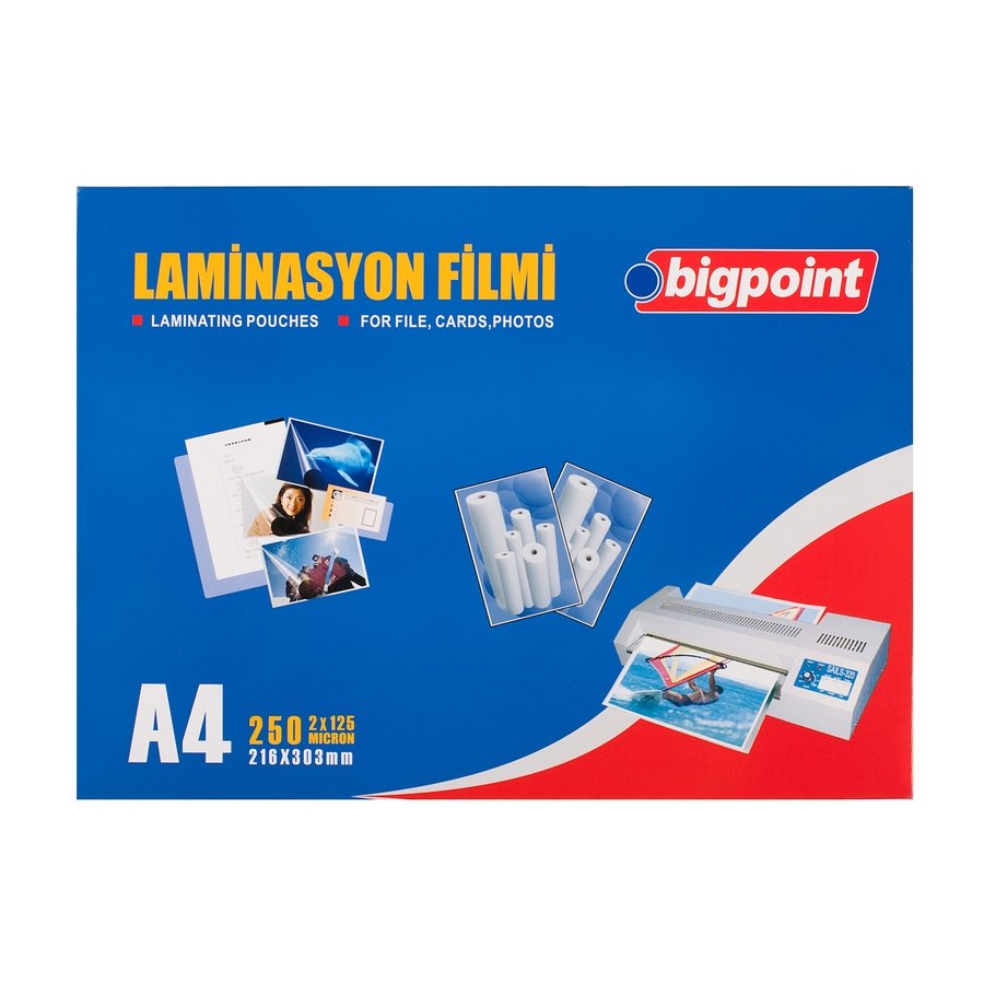 Bigpoint Laminasyon Filmi A4 125 Mikron 100lü