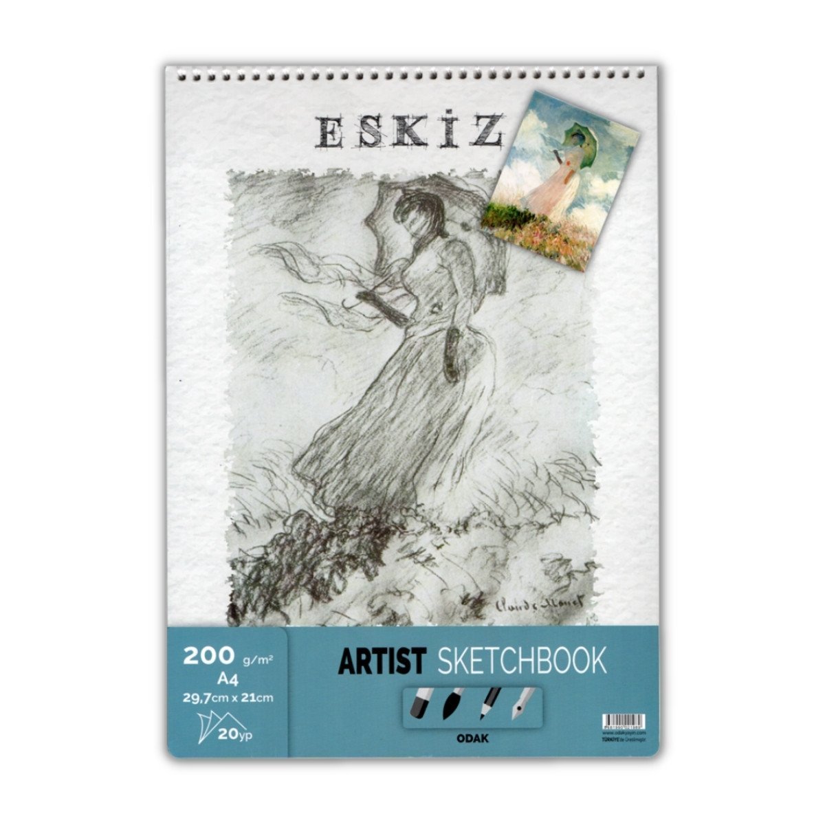 Odak Sketch Book Eskiz Defter 200gr A4 20yp Spiralli