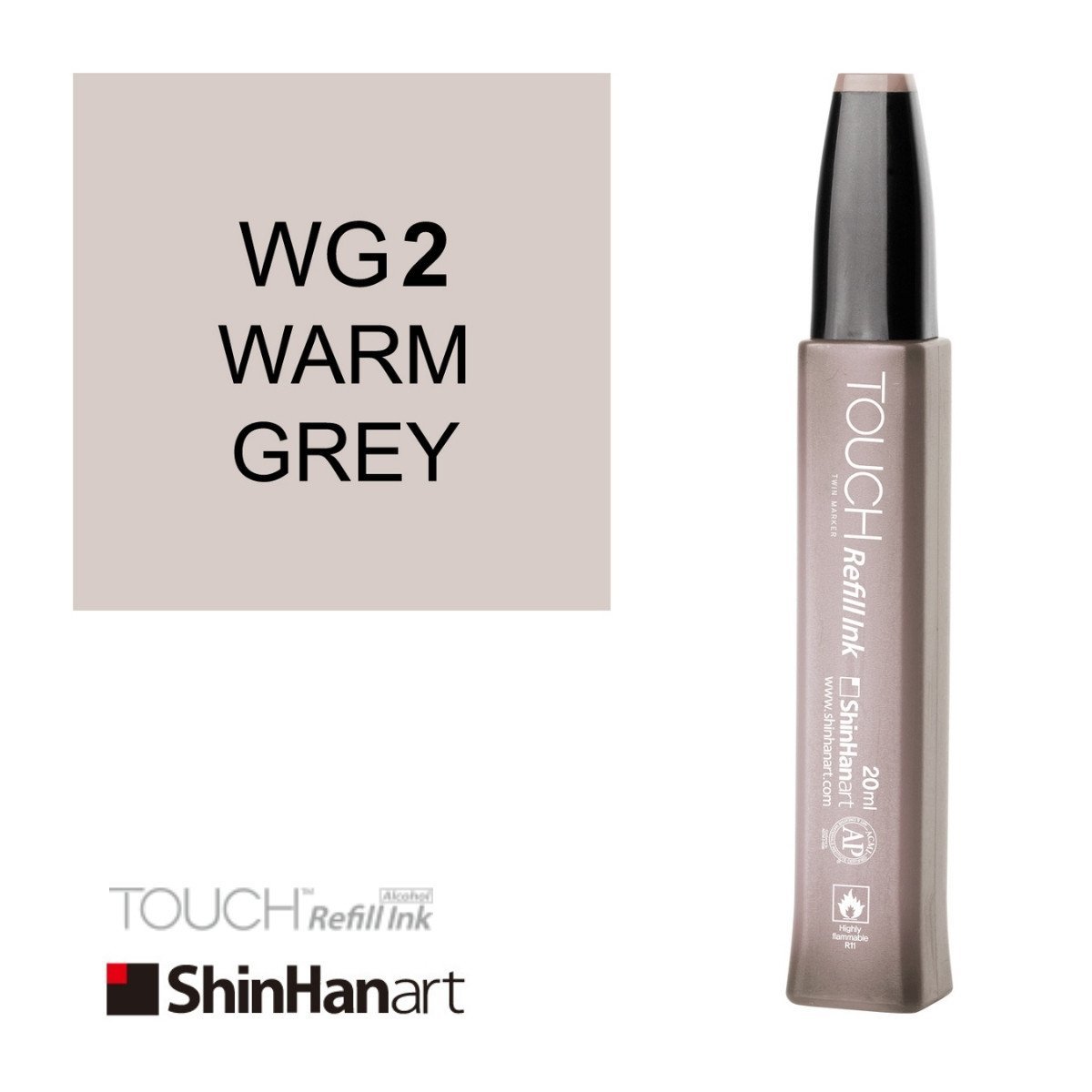 Shinhanart Touch Ink Alkol Bazlı Mürekkep 20ml WG2 Warm Grey