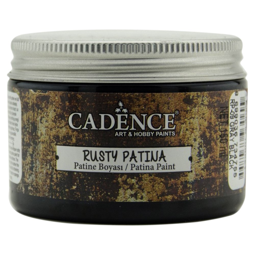 Cadence Rusty Patina Boyası 150ml Rp09 Gri Siyah