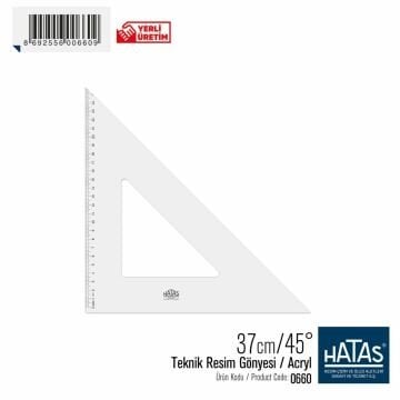 Hatas Teknik Resim Gönyesi 37cm 45°