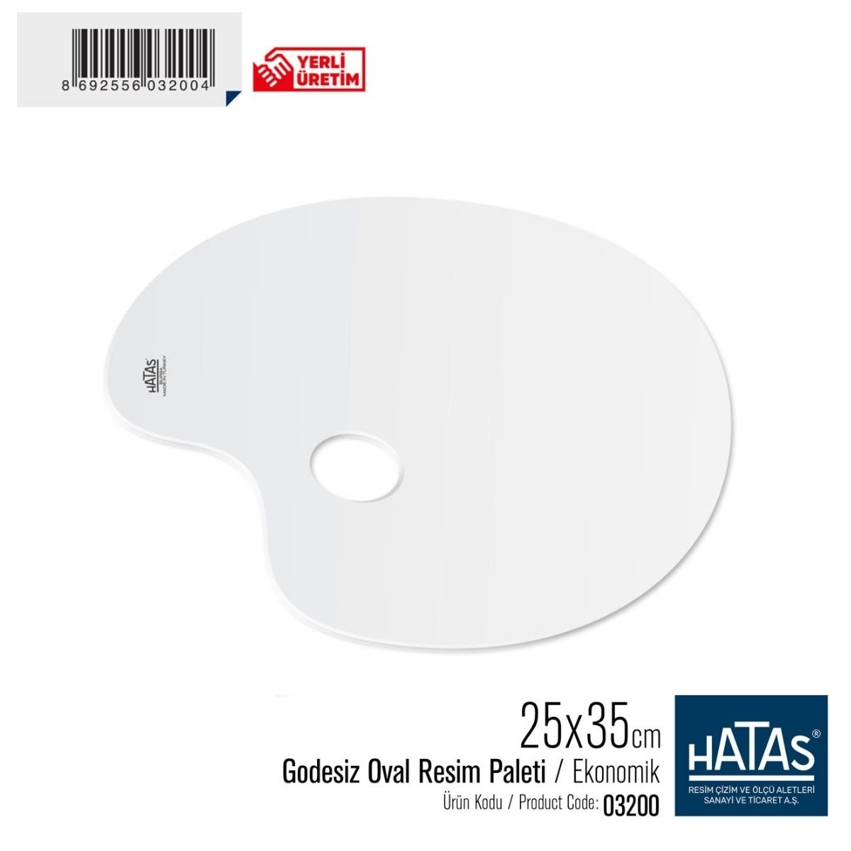 Hatas Resim Paleti Oval 25x35cm Godesiz