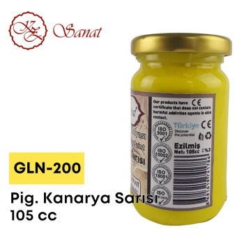 Koza Sanat Geleneksel Ebru Boyası 105cc GLN-200 Pigment Kanarya Sarısı