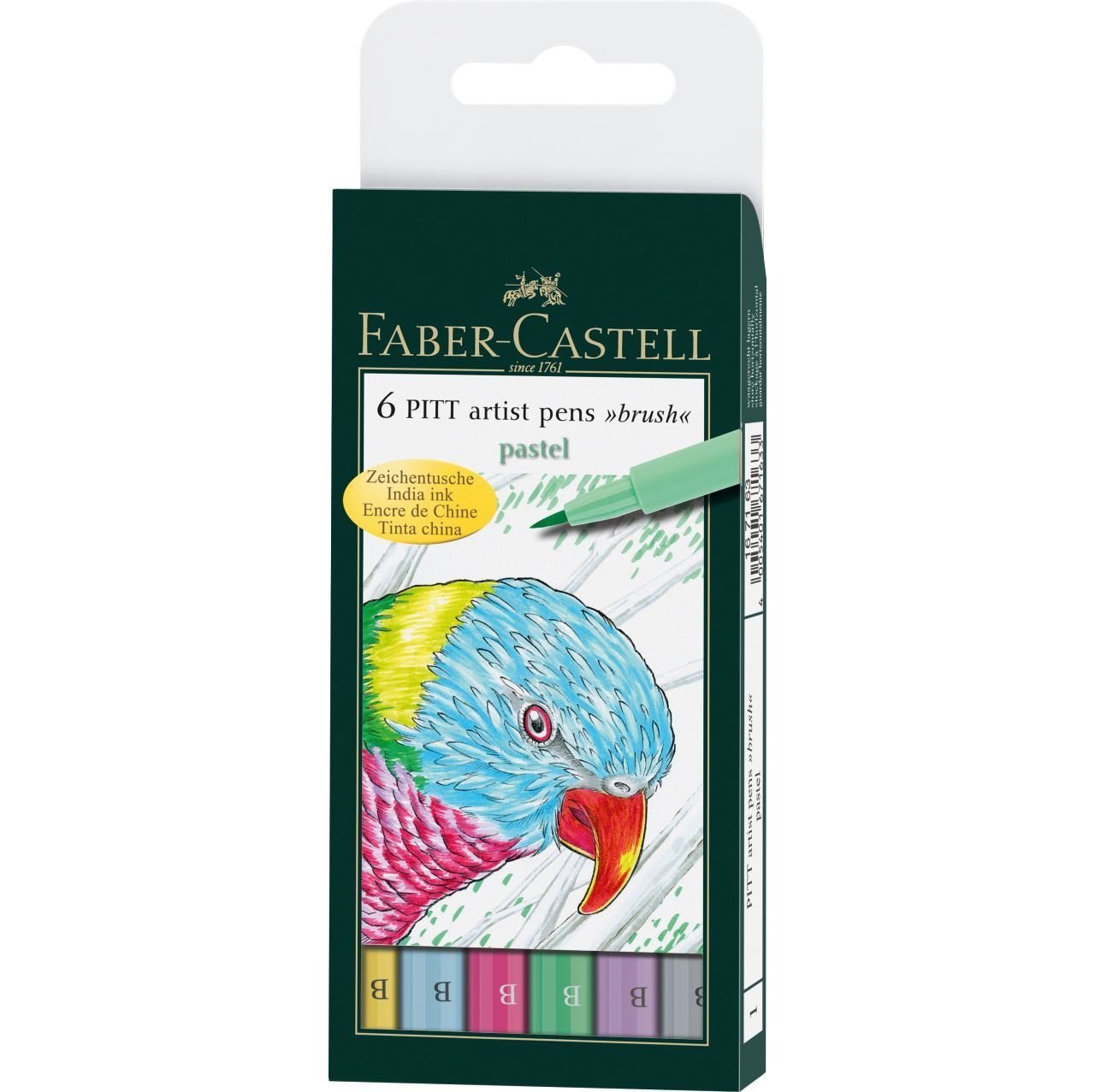 Faber Castell Pitt Çizim Kalemi Fırça Uç Pastel Renkler 6 Renk