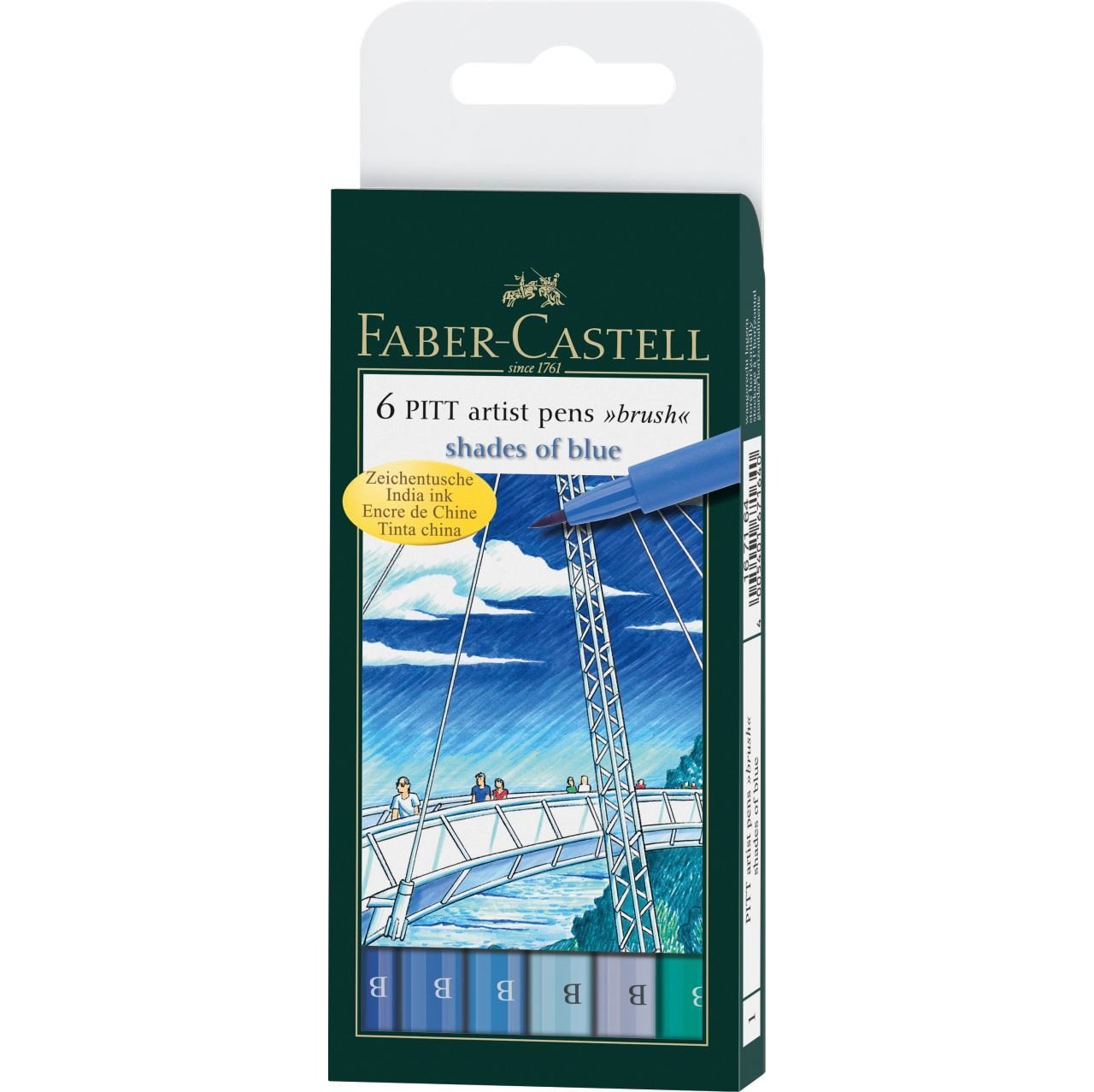 Faber Castell Pitt Çizim Kalemi Fırça Uç Gök Renkleri 6 Renk